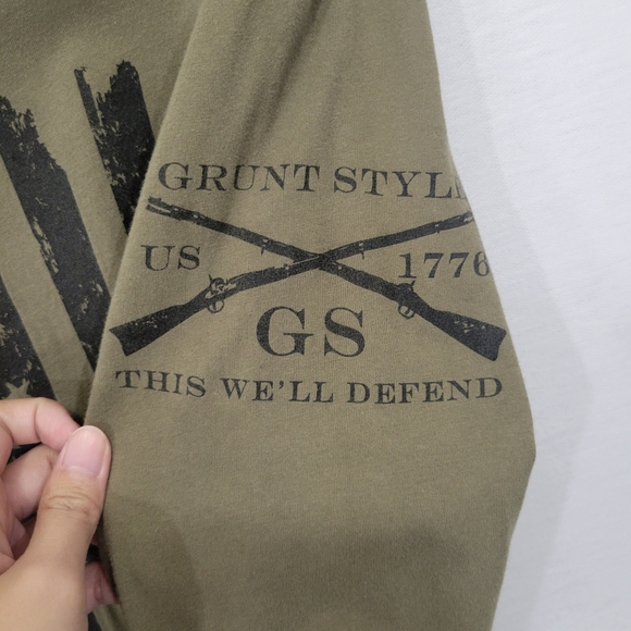 Grunt Style Green Army Long Sleeve Pull-Over Top Small - Picture 10 of 13